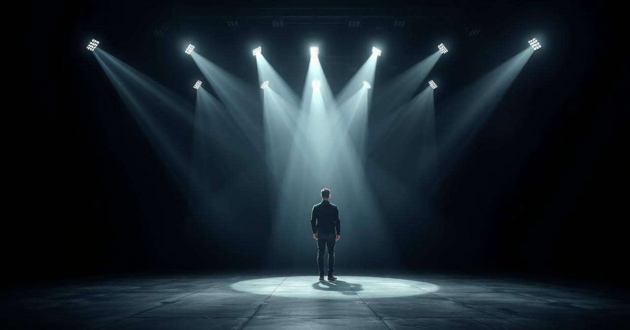 Signs of evil eye on you — a lone figure surrounded by concentrated attention beams from all directions