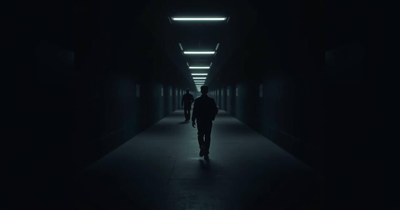 Two silhouettes in a recurring encounter — spiritual cause of repeating relationship patterns