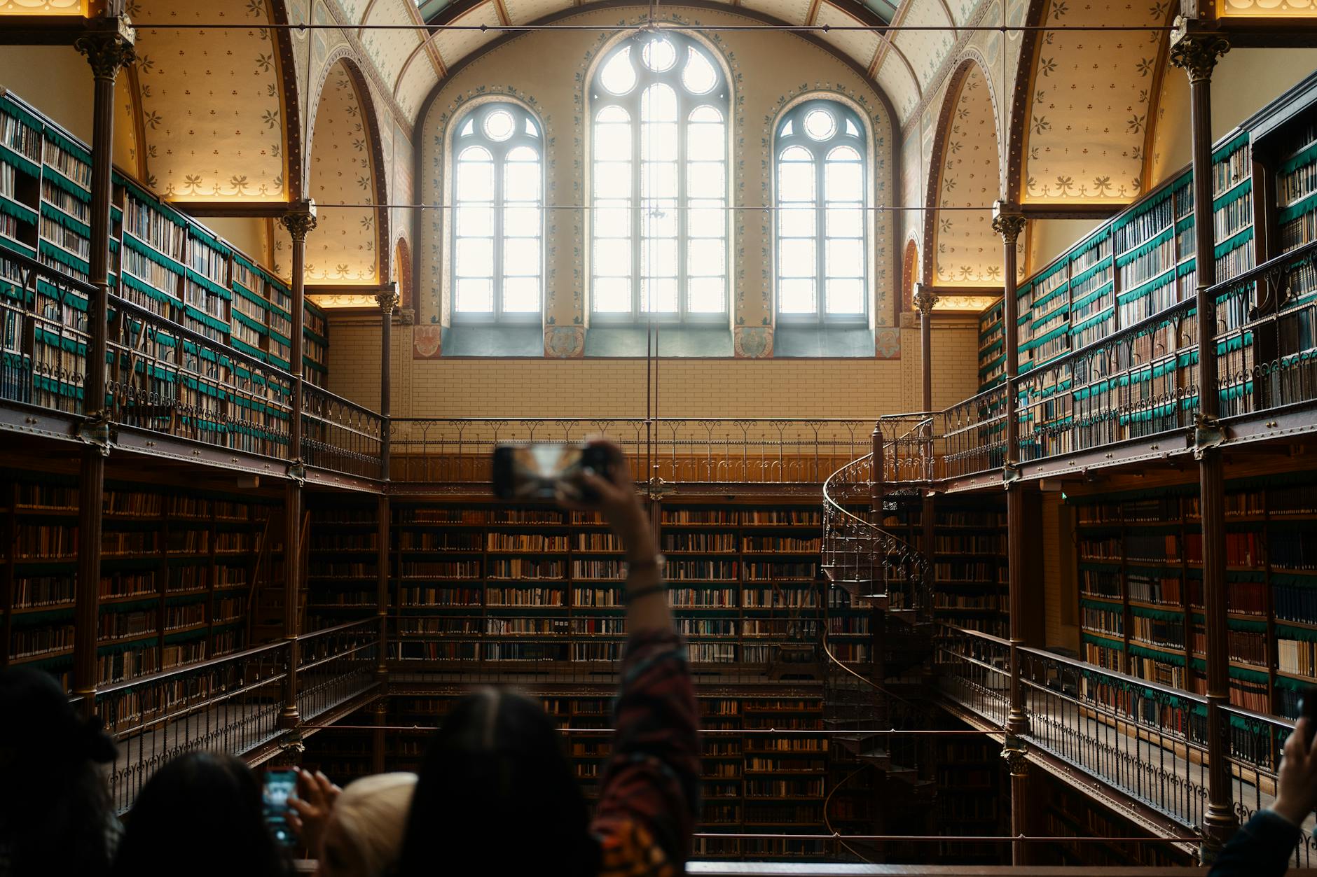 A historic library interior, the accumulated record of esoteric knowledge