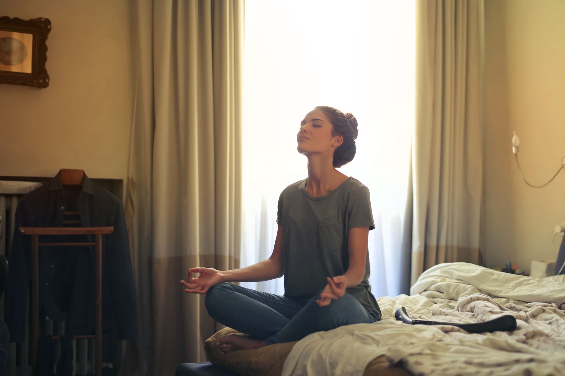 A peaceful morning scene with soft light, illustrating the minimum viable morning spiritual practice